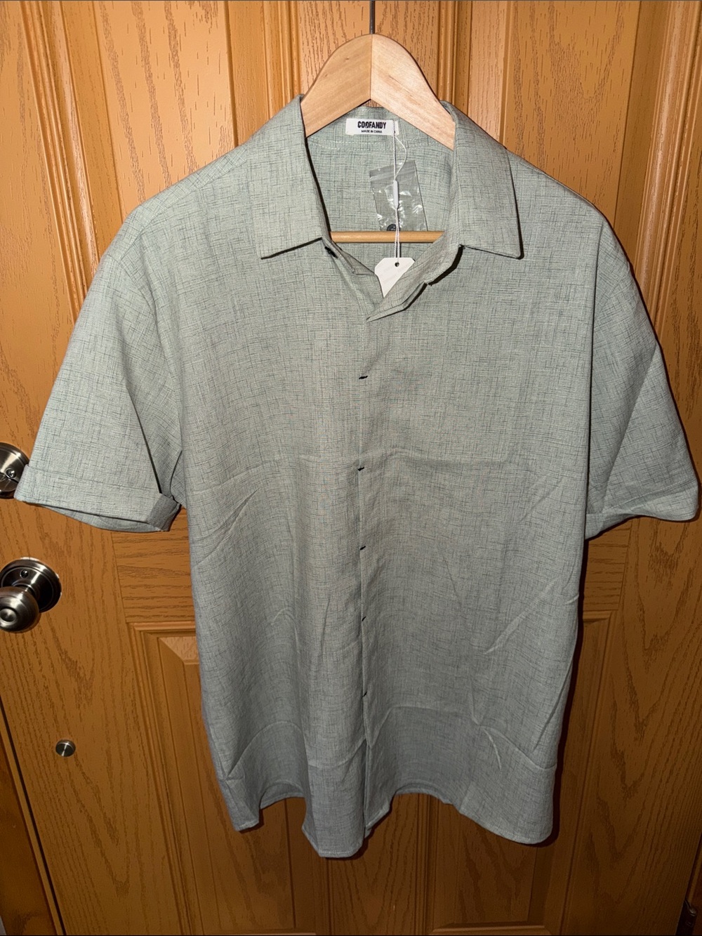 Command Light Sage Short-Sleeve Casual Button-Down Shirt